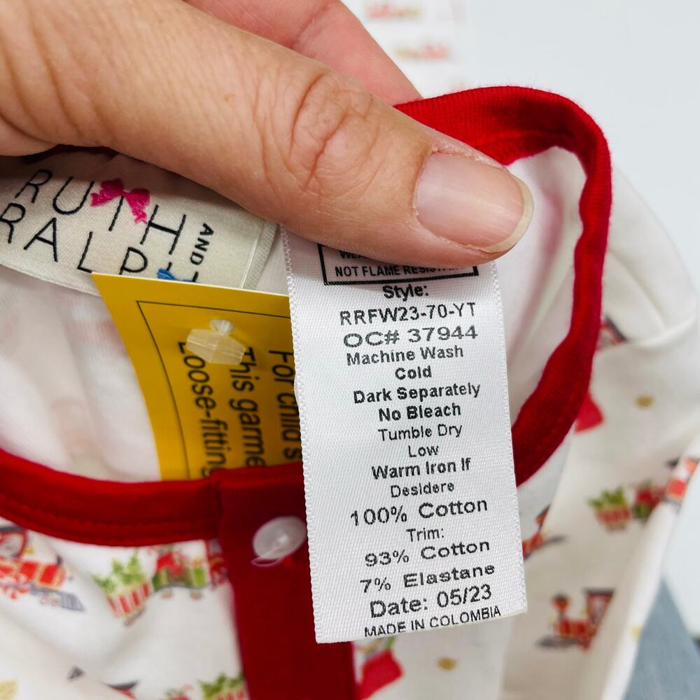 NWT Ruth & Ralph Size 12M Santa Train PJs - Picture 4 of 4